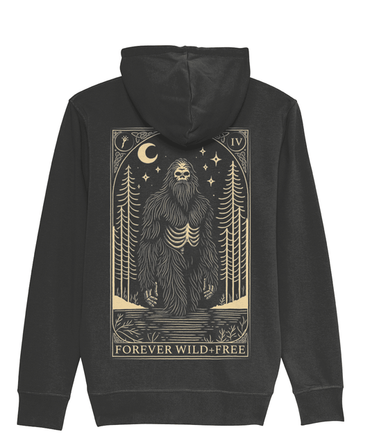 Mystic Bigfoot Unisex Zipped Hoodie - Wild and Free Occult Art and Clothing