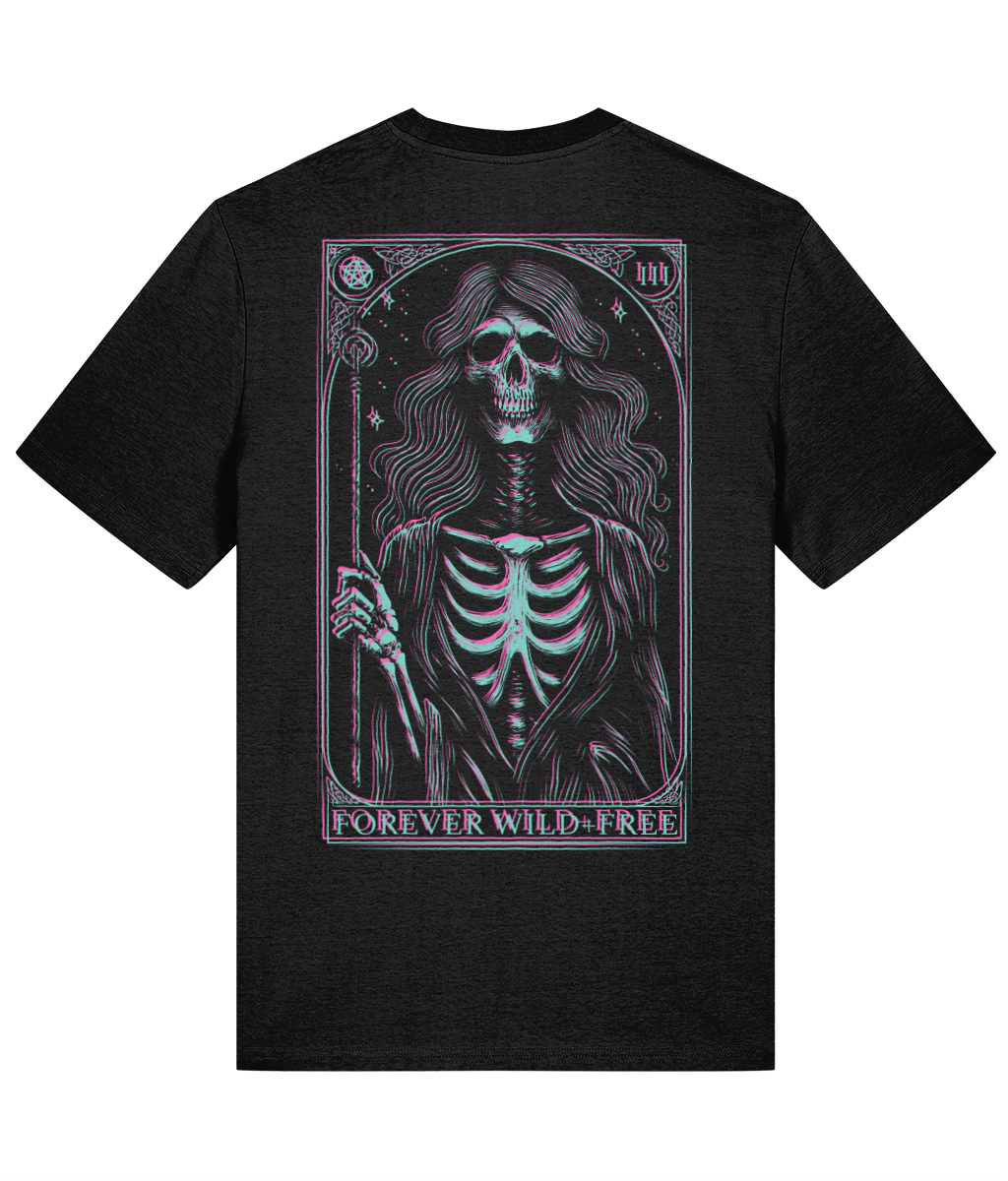 Witch Black T-Shirt with Blue and Pink 3D Effect Artwork