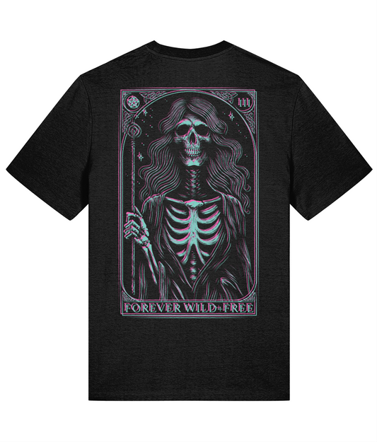 Witch Black T-Shirt with Blue and Pink 3D Effect Artwork