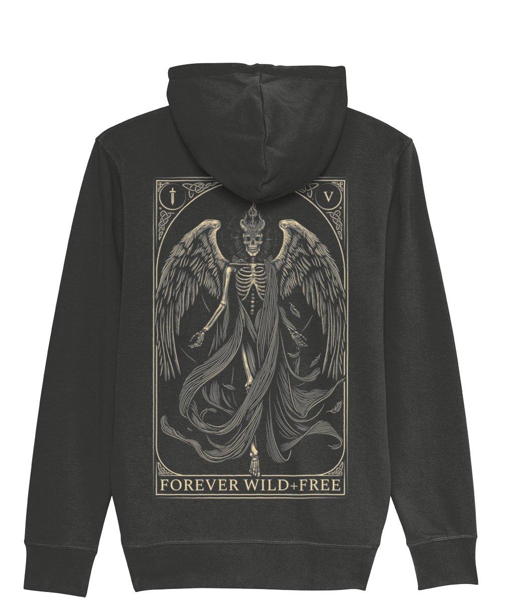 Fallen Angel Zipped Hoodie - Wild and Free Occult Art and Clothing