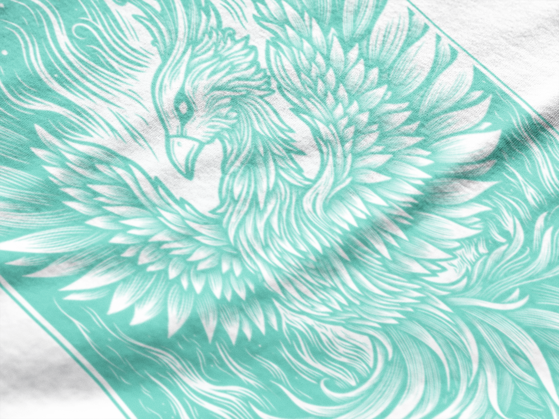 Phoenix Rebirth Front Print Blue on White T-Shirt - Wild and Free Occult Art and Clothing