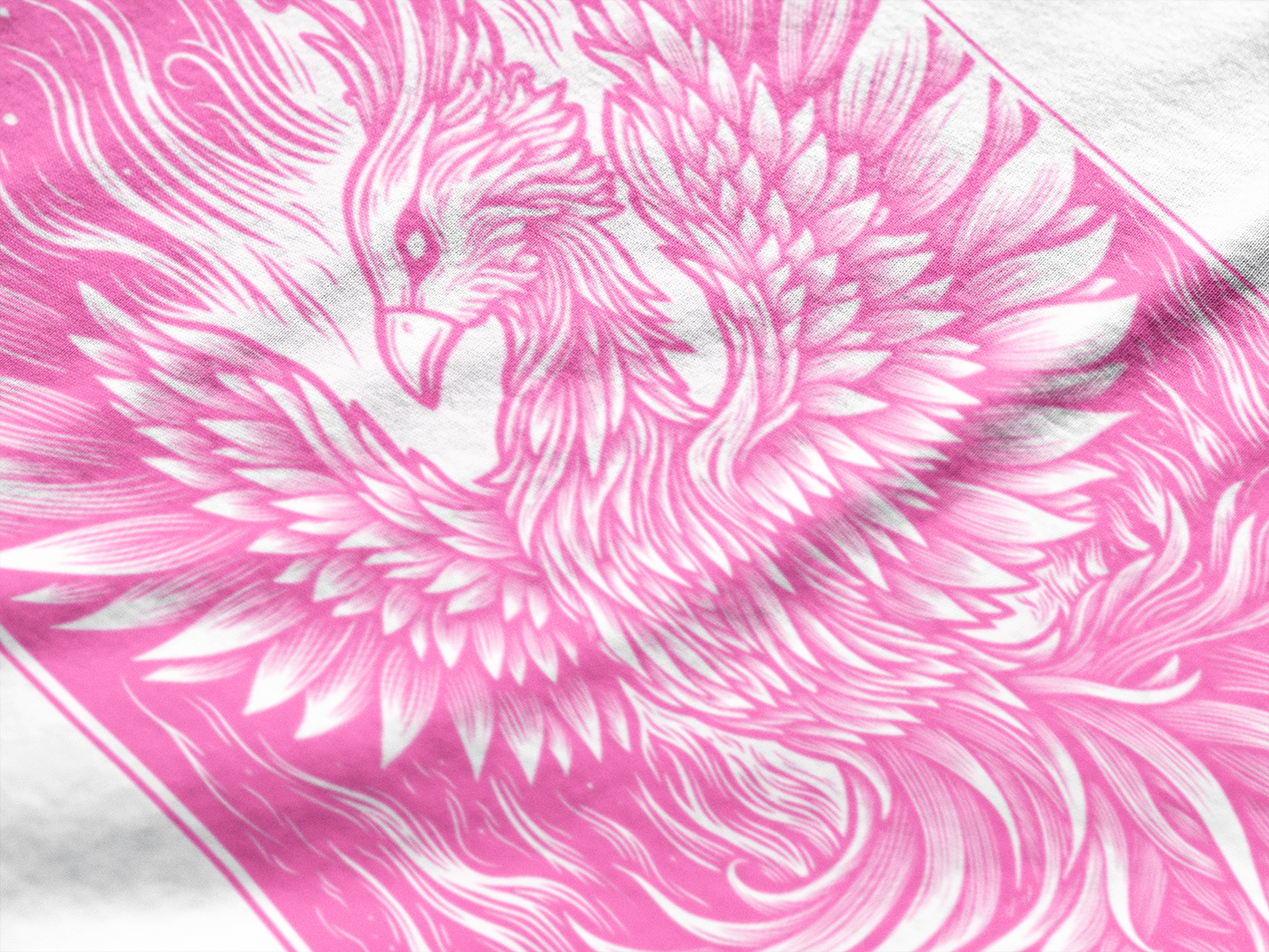 Phoenix Rebirth Front Print Pink on White T-Shirt - Wild and Free Occult Art and Clothing