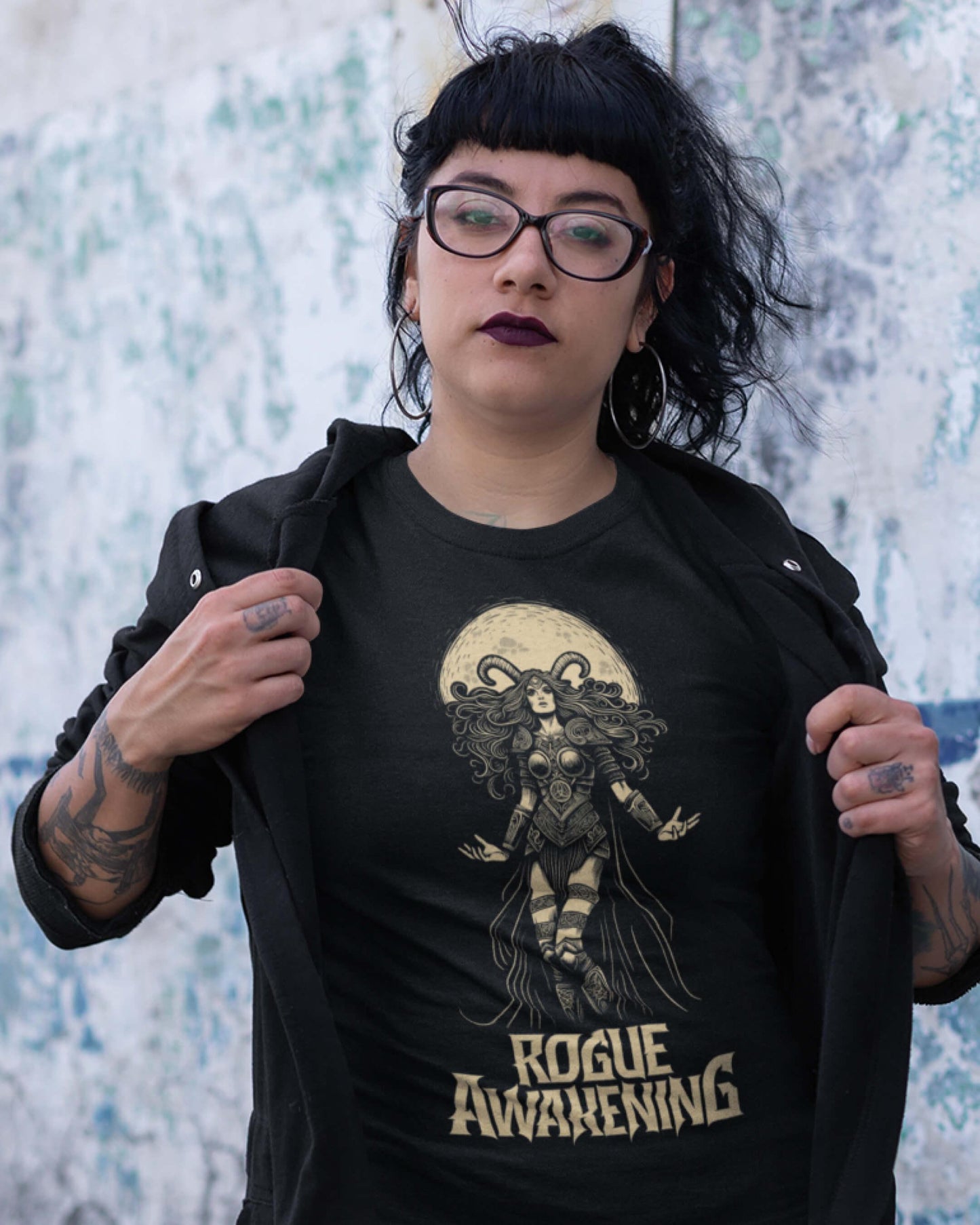 Rogue Awakening Band T Shirt - The Goddess - Wild and Free Occult Art and Clothing