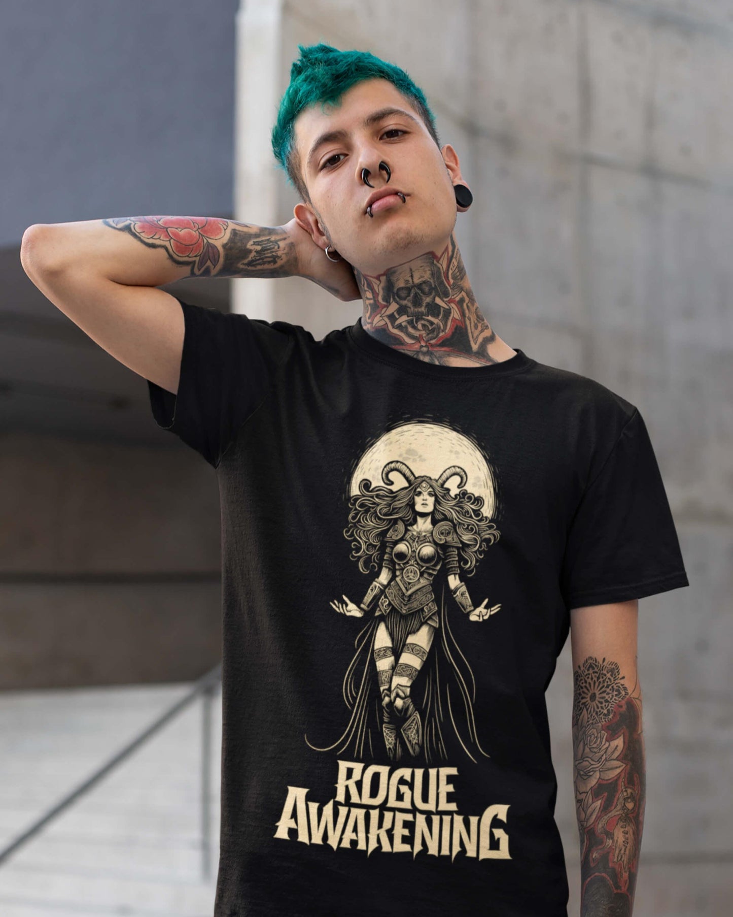 Rogue Awakening Band T Shirt - The Goddess - Wild and Free Occult Art and Clothing